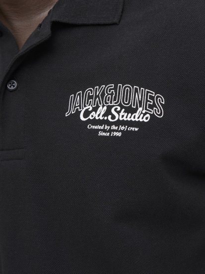 Jack & Jones Makoto Polo Short Sleeve Black - Pólóingek - Galléros Pólók 2XL-8XL - Pólóingek 2XL-8XL