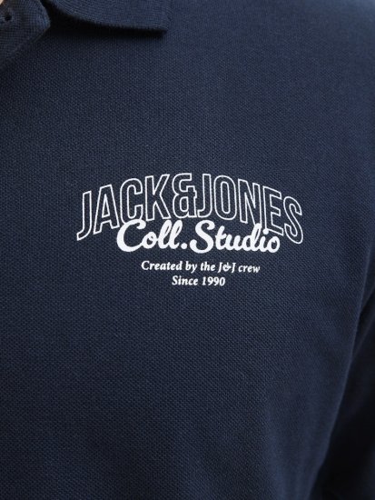Jack & Jones Makoto Polo Short Sleeve Navy - Pólóingek - Galléros Pólók 2XL-8XL - Pólóingek 2XL-8XL