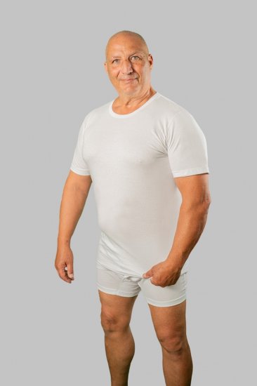 20 Nodi Short Sleeve Crew Neck in Combed Cotton Jersey White - Alsónemű & Strandruhák - Nagyméretű Alsónemű 2XL-8XL