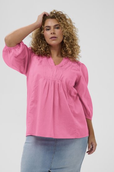 Kaffe Curve Karlia 3/4 Sleeve Blouse Pink - Blúzok és tunikák - 