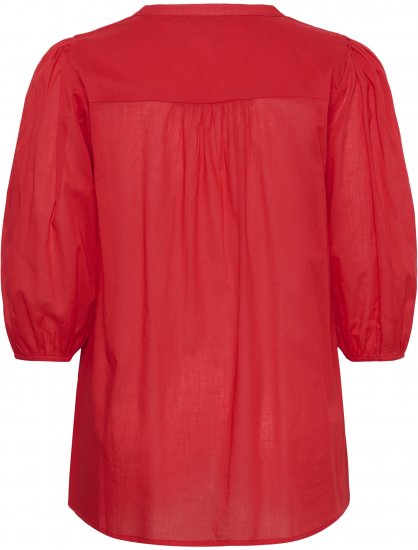 Kaffe Curve Karlia 3/4 Sleeve Blouse Red - Blúzok - 