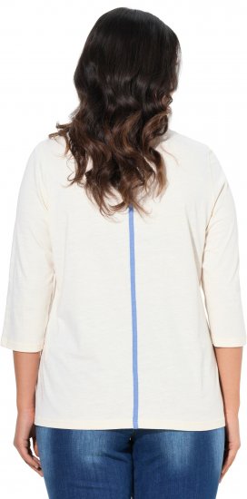 Ulla Popken Photo Graphic 3/4 Sleeve Tee Pearl White - Mintás pólók nőknek - 