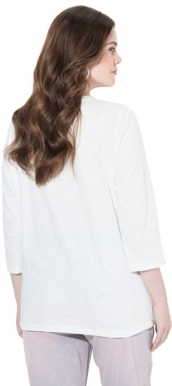 Ulla Popken Fashion Graphic T-Shirt Off-White - Mintás pólók nőknek - 