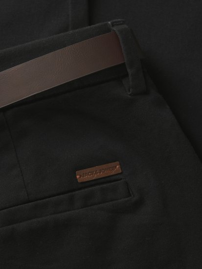 Jack & Jones Marco Adam Belted Slim Fit Chino Pants Black - Farmer & nadrág - Farmer és nadrág - W40-W70