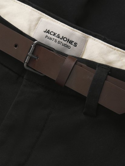 Jack & Jones Marco Adam Belted Slim Fit Chino Pants Black - Farmer & nadrág - Farmer és nadrág - W40-W70