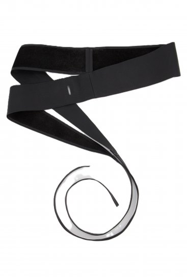 Ulla Popken Soft Leather Tie Belt Black - Női övek - 