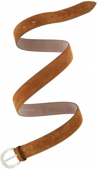 Ulla Popken Suede Thin Belt Brown - Női övek - 