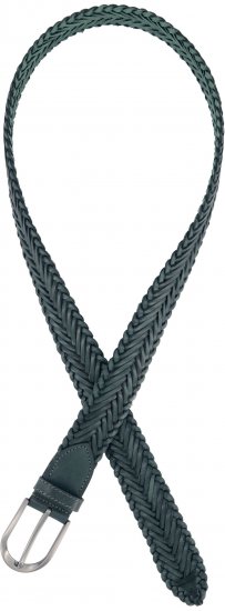 Ulla Popken Woven Leather Belt Green - Női övek - 