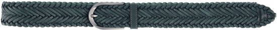 Ulla Popken Woven Leather Belt Green - Női övek - 