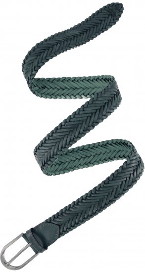 Ulla Popken Woven Leather Belt Green - Női övek - 