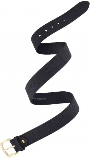 Ulla Popken Genuine Leather Belt With Golden Buckle Black - Női övek - 