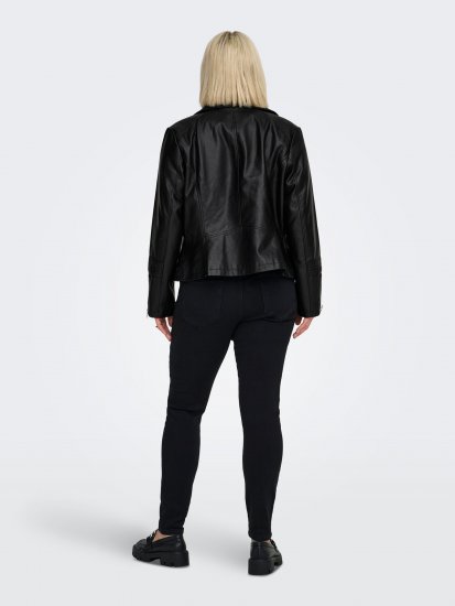 Only Carmakoma Emmy Biker Jacket Black - Kožené bundy - 