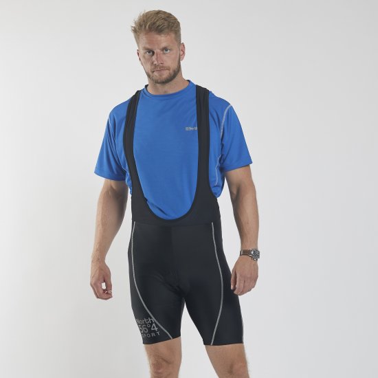North Latitude Bike Shorts With Suspenders Black TALL - Sportruházat - Nagyméretű Sportruházat 2XL-10XL