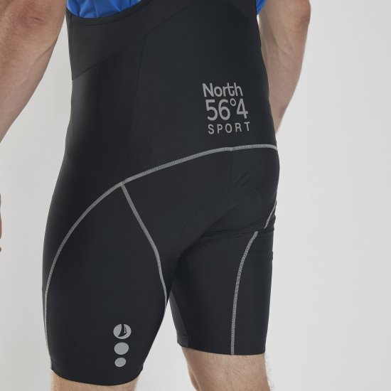 North Latitude Bike Shorts With Suspenders Black TALL - Sportruházat - Nagyméretű Sportruházat 2XL-10XL