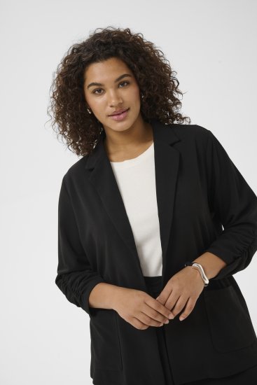 Kaffe Curve Pheolo 3/4 Sleeve Blazer Black Deep - Blézerek - 