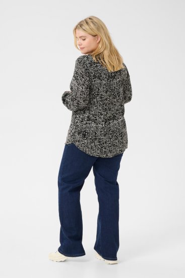 Kaffe Curve Mila Ami Blúz Fekete/Turtledove - Blúzok és tunikák - 