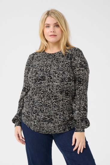 Kaffe Curve Mila Ami Blúz Fekete/Turtledove - Blúzok és tunikák - 