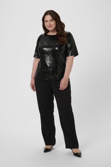 Kaffe Curve Mirana Sequin Blouse Black - Blúzok - 