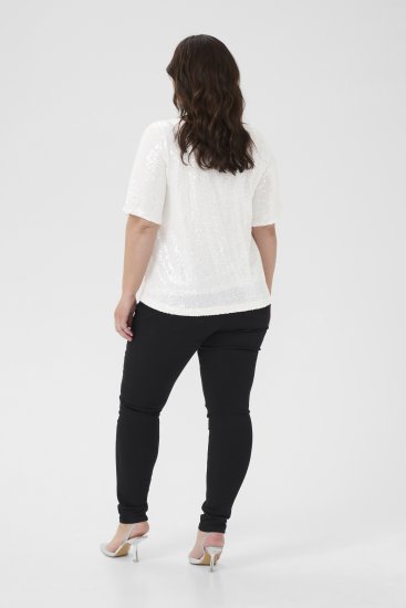Kaffe Curve Mirana Sequin Blouse Chalk - Blúzok - 