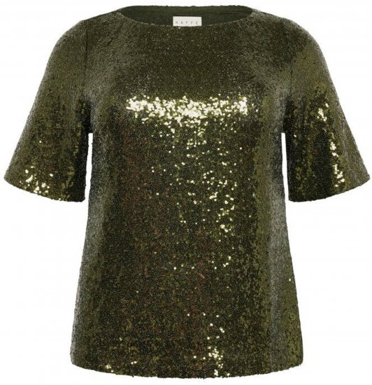 Kaffe Curve Mirana Sequin Blouse Ivy Green - Blúzok - 