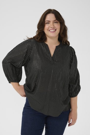 Kaffe Curve Luisa Blouse Black Deep - Blúzok - 