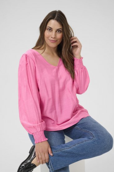 Kaffe Curve Sofia Blouse Pink Power - Blúzok - 