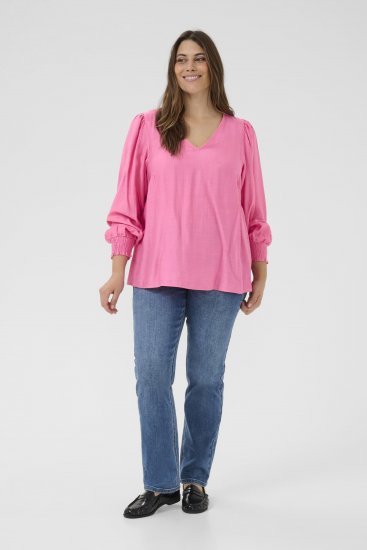 Kaffe Curve Sofia Blouse Pink Power - Blúzok - 