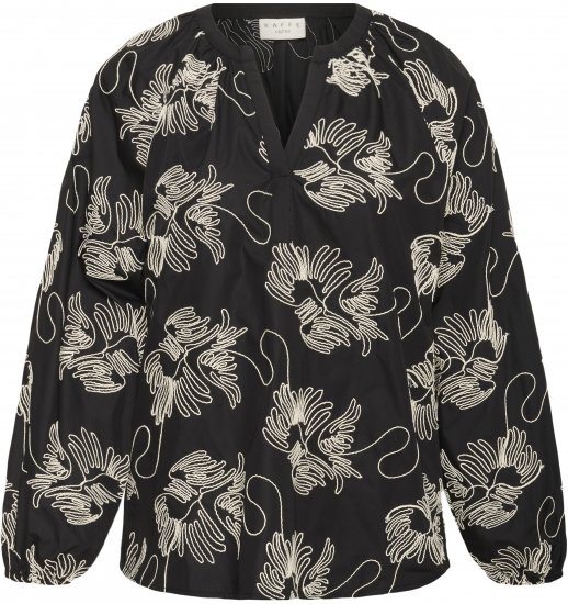 Kaffe Curve Kimmie Blouse Black Chalk Embroidery - Blúzok - 