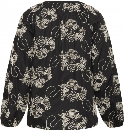 Kaffe Curve Kimmie Blouse Black Chalk Embroidery - Blúzok - 