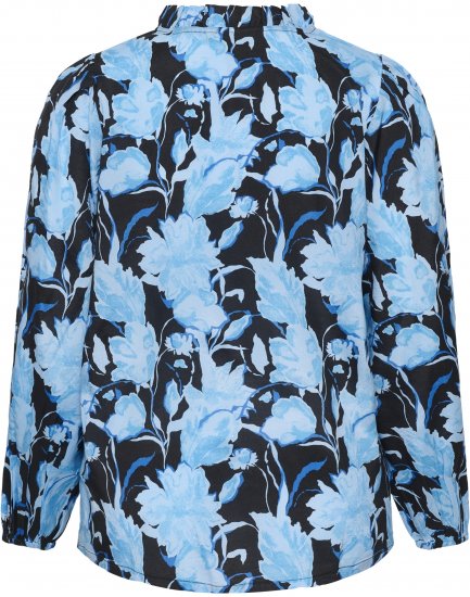 Kaffe Curve Sasja Hosszú ujjú blúz Blue Snake Flower - Blúzok és tunikák - 