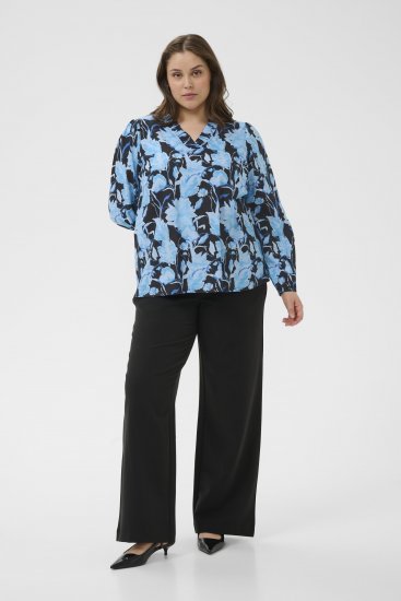Kaffe Curve Sasja Hosszú ujjú blúz Blue Snake Flower - Blúzok és tunikák - 