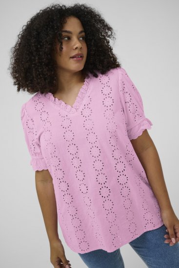 Kaffe Curve Dina Blouse Pink Frosting - Blúzok - 