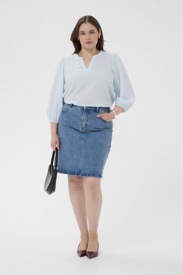 Kaffe Curve Penelopia Blouse Nantucket Breeze Blue - Blúzok - 