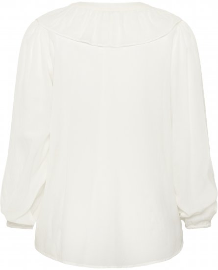Kaffe Curve Lana Frill Blouse White - Blúzok - 