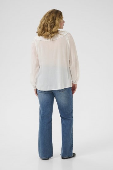 Kaffe Curve Lana Frill Blouse White - Blúzok - 