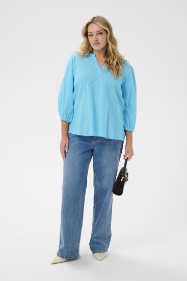 Kaffe Curve Thea Blouse Aquarius Blue - Blúzok és tunikák - 