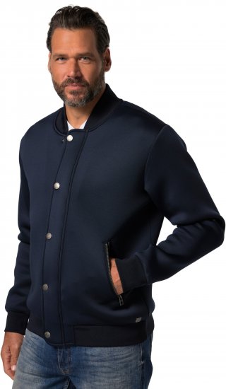 JP1880 College Jacket Scuba Fabric with Zipper Navy - Kabátok - Nagyméretű Kabátok - 2XL-8XL