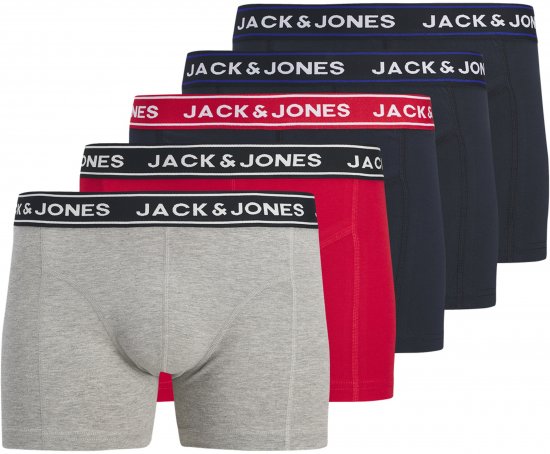 Jack & Jones Hector Solid Trunks 5-Pack Grey - Boxeralsó - Boxeralsó 2XL-12XL