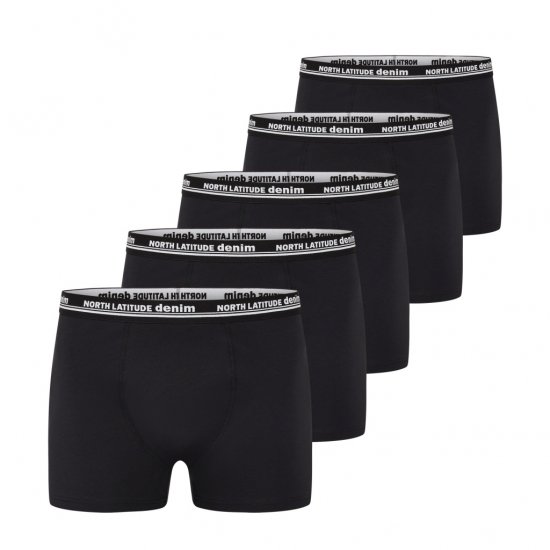 North Latitude 5-Pack Boxershorts Black - Boxeralsó - Boxeralsó 2XL-12XL