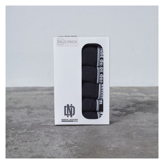 North Latitude 5-Pack Boxershorts Black - Boxeralsó - Boxeralsó 2XL-12XL