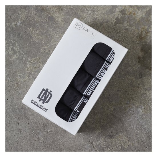 North Latitude 5-Pack Boxershorts Black - Boxeralsó - Boxeralsó 2XL-12XL