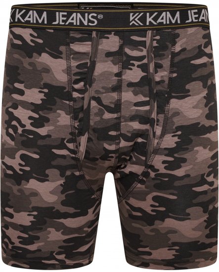 Kam Jeans 813 Camo Print Boxers Charcoal Khaki - Boxeralsó - Boxeralsó 2XL-12XL