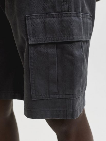 Jack & Jones Cole Hudson Belted Cargo Shorts Black - Rövidnadrág - Nagyméretű Rövidnadrág W40-W60