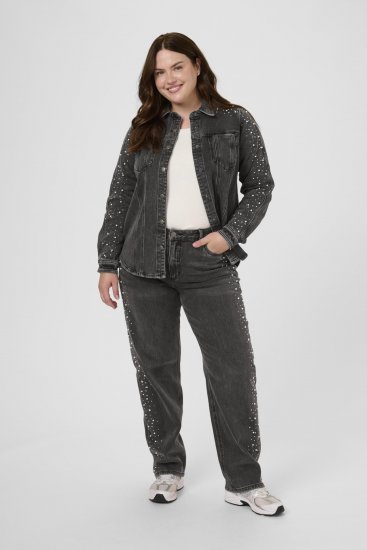 Kaffe Curve Petri Denim Jacket Grey Vintage Wash - Dzsekik - 