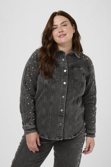 Kaffe Curve Petri Denim Jacket Grey Vintage Wash - Dzsekik - 