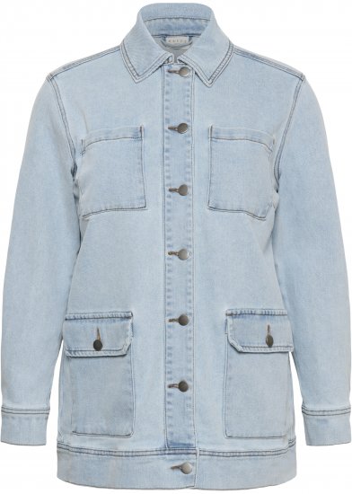 Kaffe Curve Ninna Casual Jacket Light Blue Washed - Dzsekik - 