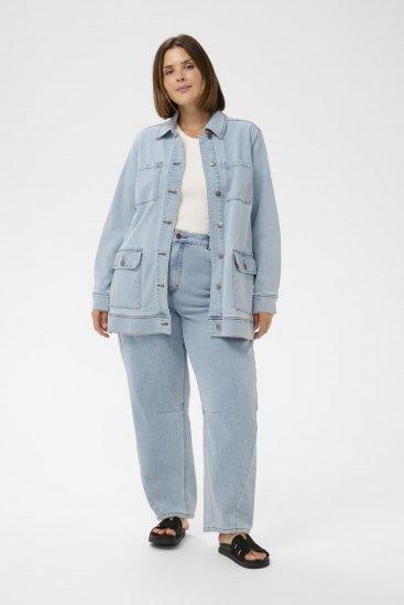 Kaffe Curve Ninna Casual Jacket Light Blue Washed - Dzsekik - 