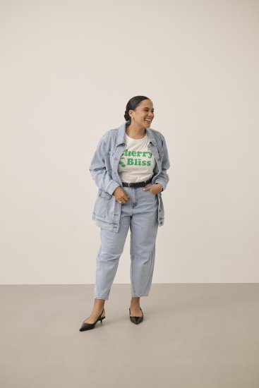 Kaffe Curve Ninna Casual Jacket Light Blue Washed - Dzsekik - 