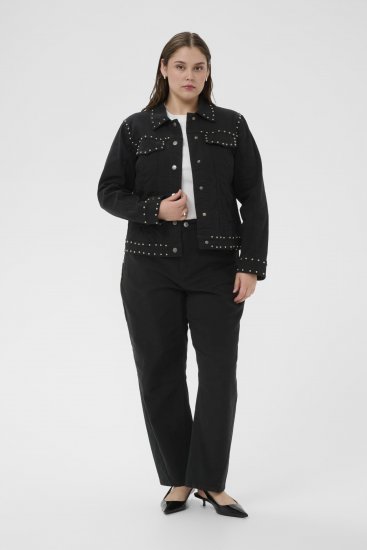 Kaffe Curve Brenn Twill Jacket Washed Black - Farmerkabátok - 