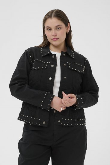Kaffe Curve Brenn Twill Jacket Washed Black - Farmerkabátok - 